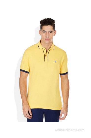John Players Yellow Polo Neck T Shirt